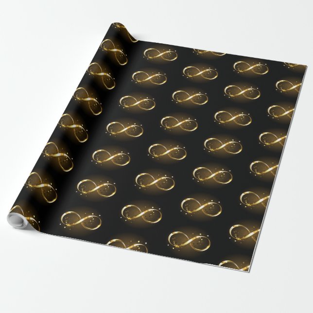 Golden Infinity Symbol Presentpapper (Utrullad)