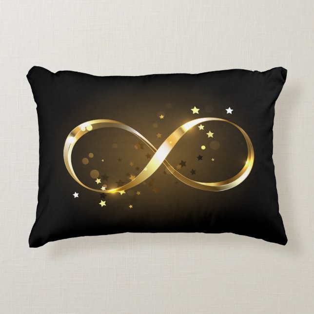 Golden Infinity Symbol Prydnadskudde (Framsidan)