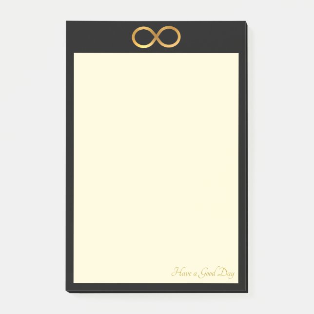Golden Infinity Symbol Sak to Do Post-it Block (Framsida)