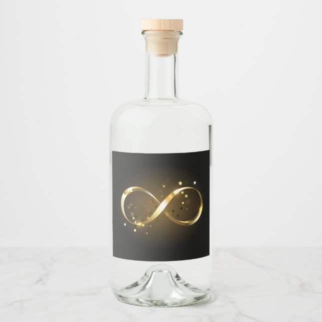 Golden Infinity Symbol Spritflaskor Etikett (Framsida)
