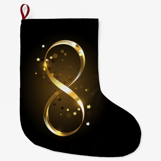 Golden Infinity Symbol Stor Julstrumpa (Framsidan)