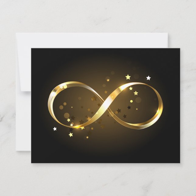 Golden Infinity Symbol Tack Kort (Framsida)