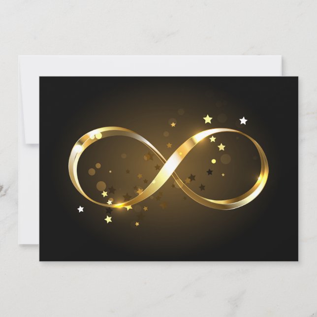 Golden Infinity Symbol Tack Kort (Framsida)