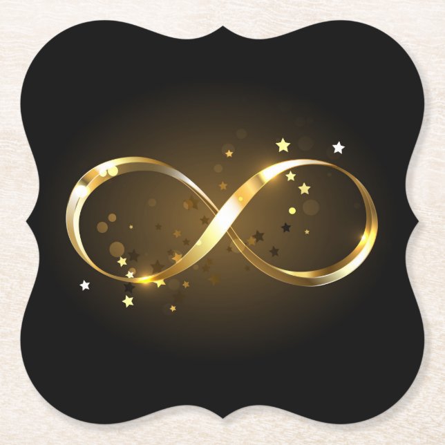 Golden Infinity Symbol Underlägg Papper (Framsida)