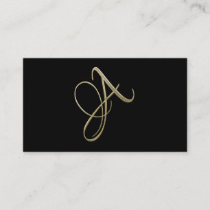Golden initial A monogram Visitkort