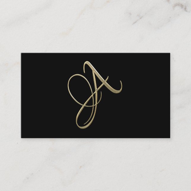 Golden initial A monogram Visitkort (Framsida)
