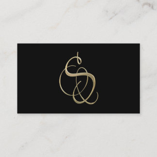 Golden initial S monogram Visitkort