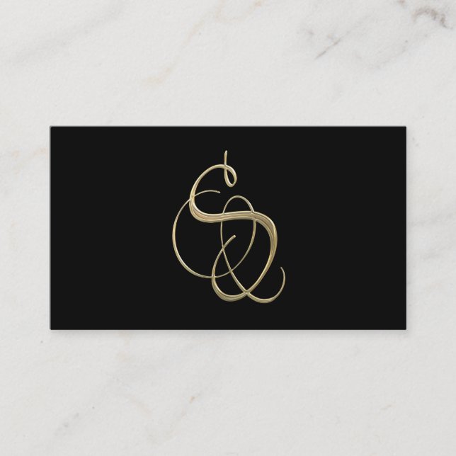 Golden initial S monogram Visitkort (Framsida)