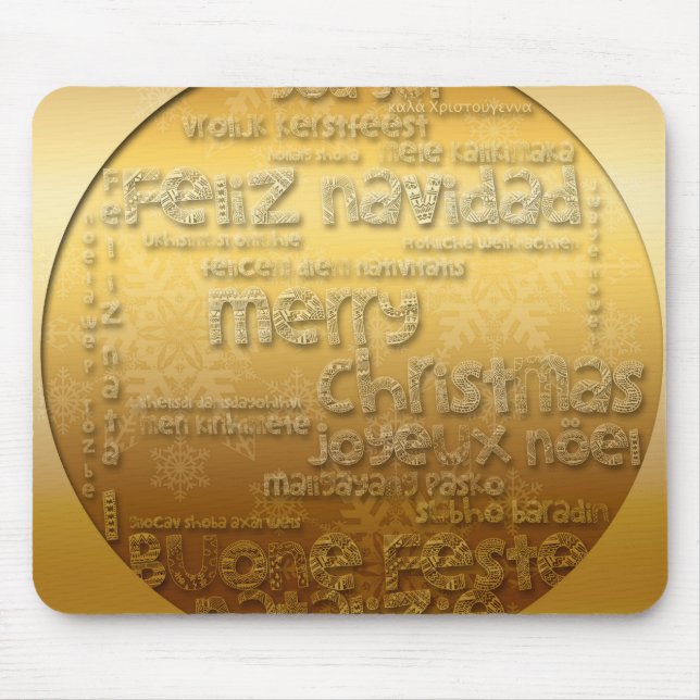Golden Internationell jul Hälsning - Mousepad Musmatta (Framsidan)