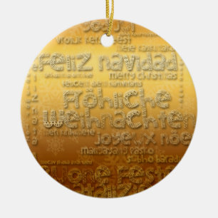 Golden Internationell Weihnachten Navidad Ornamet Julgransprydnad Keramik