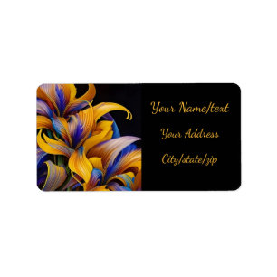 Golden Iris Hosta X AI ART Adressetikett