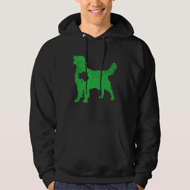 golden Irish C St Patrick Day Leprechaun Dog Hoodie (Framsida)