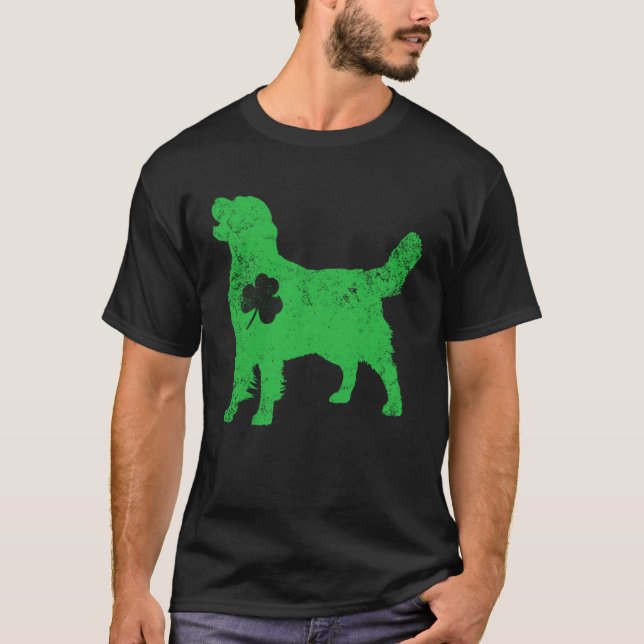 golden Irish C St Patrick Day Leprechaun Dog T Shirt (Framsida)