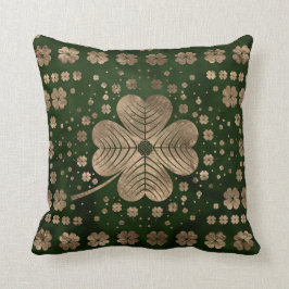Golden Irish Shamrock Four löv klöver Kudde
