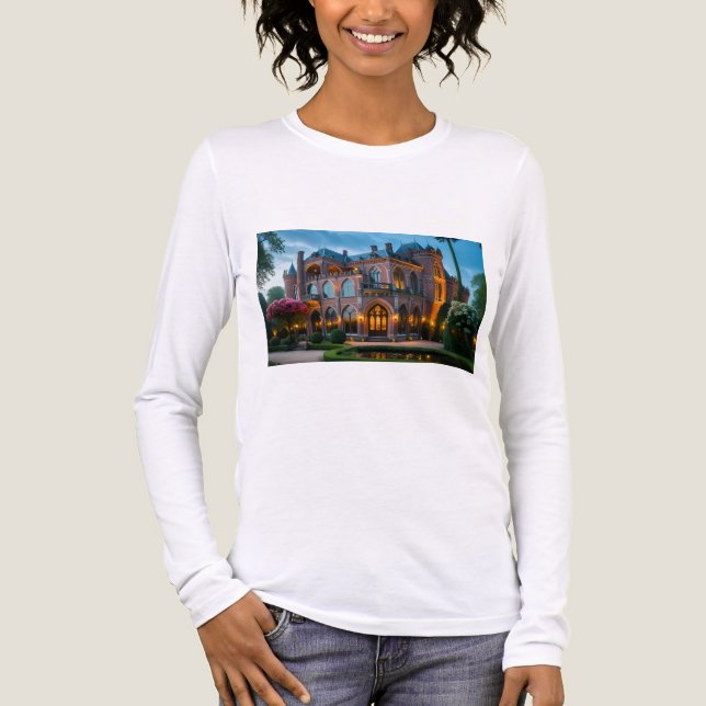 Golden Islamic Palace i bergen | AI-Genera T Shirt (Framsida)