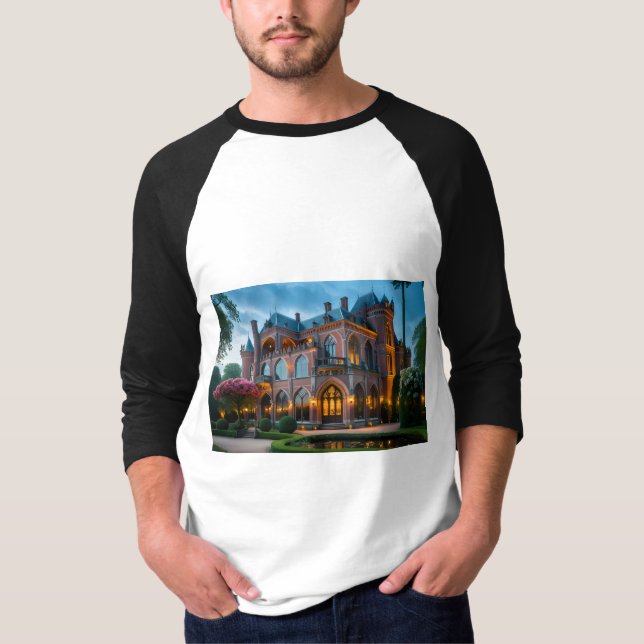 Golden Islamic Palace i bergen | AI-Genera T Shirt (Framsida)