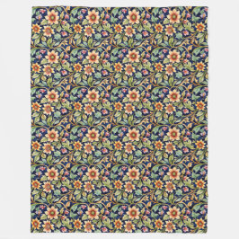Golden Islamic Stil Flowers Fleecefilt
