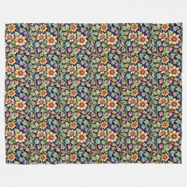 Golden Islamic Stil Flowers Fleecefilt