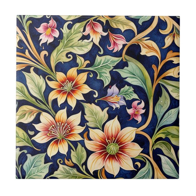 Golden Islamic Stil Flowers Kakelplatta (Framsidan)