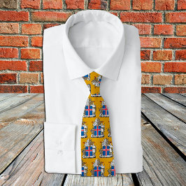 Golden Island Emblem mode Tie, isländska Flagga Slips