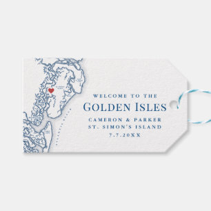 Golden Isles de Georgia Karta Elegant bröllop Presentetikett