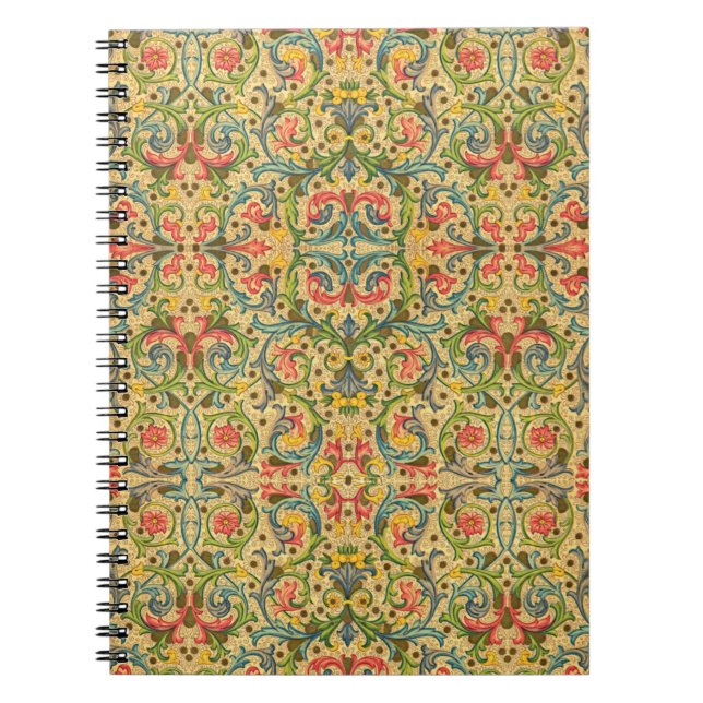Golden Italienska Arabesque Mönster Anteckningsbok (Framsidan)