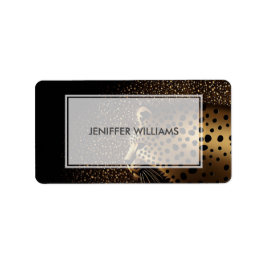 Golden Jaguar Mönster Adressetikett