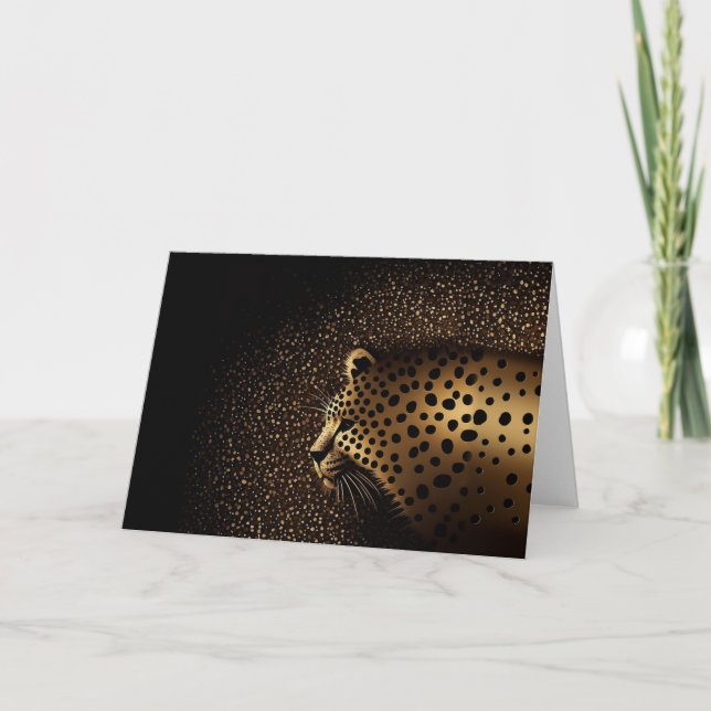 Golden Jaguar Mönster Kort (Framsida)