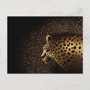 Golden Jaguar Mönster Vykort