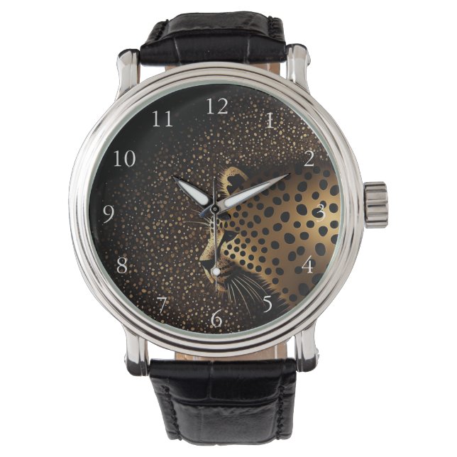 Golden Jaguar Pattern            Armbandsur (Framsida)