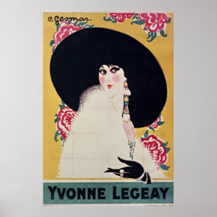 Golden Jazz Age Yvonne Legeay av Gesmar Poster