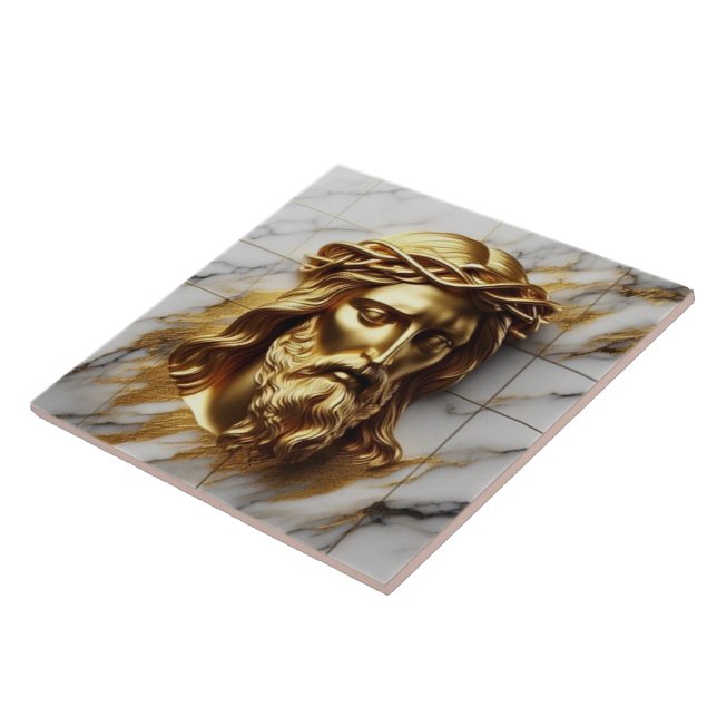 Golden Jesus en gudomlig närvaro i Marble Kakelplatta (Sidan)