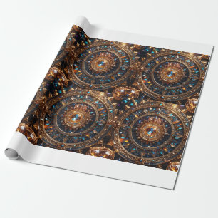 Golden Jewel Mandala Matte Wrapping Papper Presentpapper