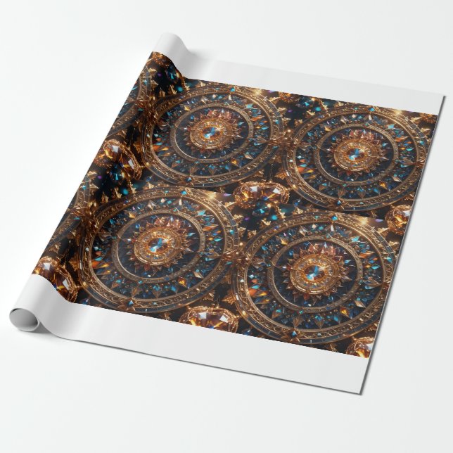 Golden Jewel Mandala Matte Wrapping Papper Presentpapper (Utrullad)