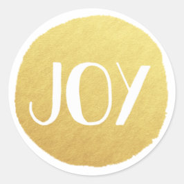 Golden Joy Helgdag Sticker Runt Klistermärke