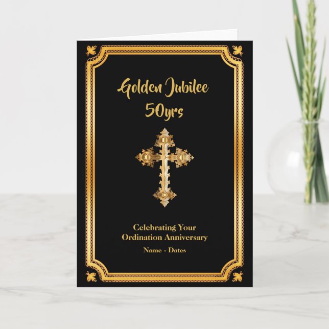Golden Jubilee Ordination Anniury Priest 50:e Kort (Framsida)