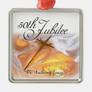 Golden Jubilee Religiösa Life, Kor Candle Julgransprydnad Metall