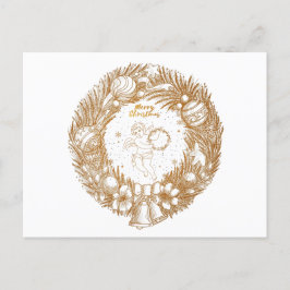 Golden jul Angel-Wandan-God jul Helg Vykort