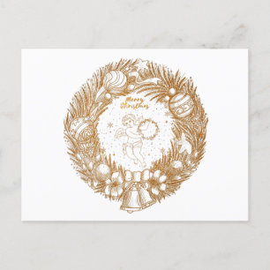 Golden jul Angel-Wandan-God jul Helg Vykort