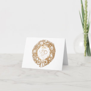 Golden jul Angel-Wandan-God jul Kort
