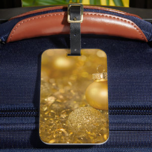 Golden jul Baubles Bagagebricka