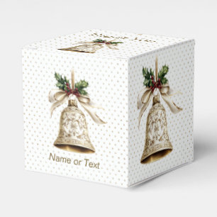 Golden jul Bell Shiny Stars Grönt Löv Presentaskar