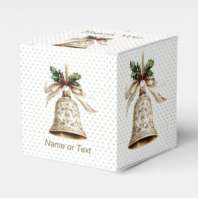 Golden jul Bell Shiny Stars Grönt Löv Presentaskar (Framsidan Sidan)