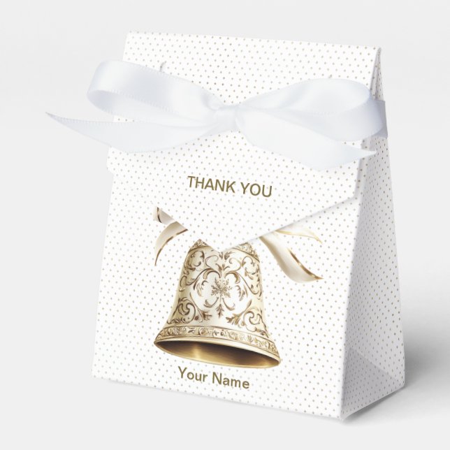 Golden jul Bell Shiny Stars Grönt Löv Presentaskar (Framsidan Sidan)