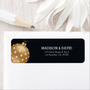 Golden jul-Boll-etikett Returadress Etikett