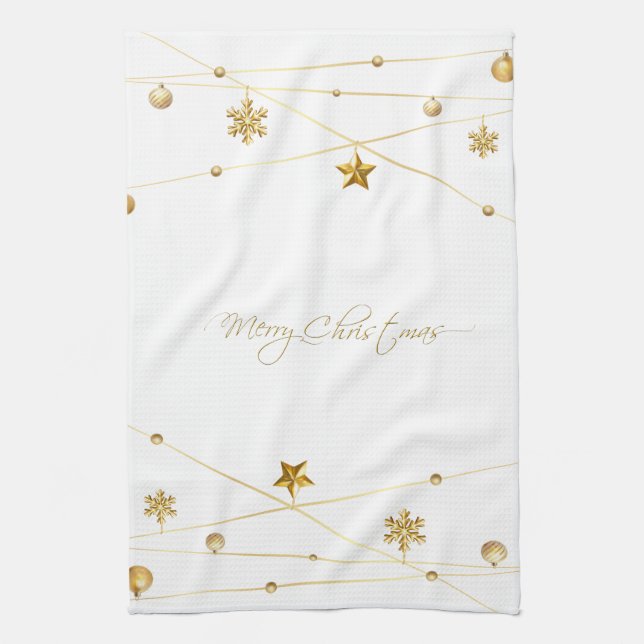 Golden jul Calligraphy Kökshandduk (Vertikal)