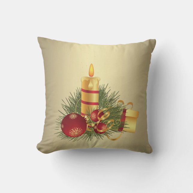 Golden jul Candle Utomhuskudde (Framsida)