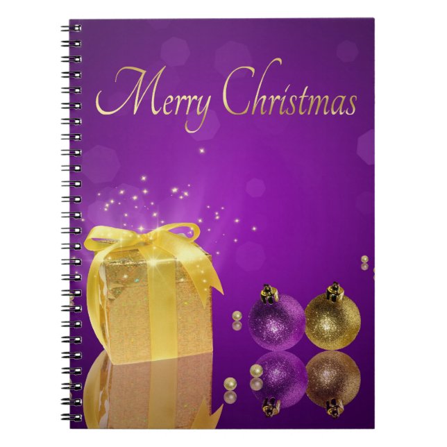 Golden jul Gift Box Anteckningsbok (Framsidan)