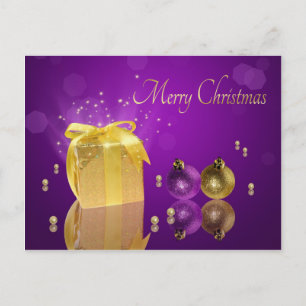 Golden jul Gift Box Helg Vykort
