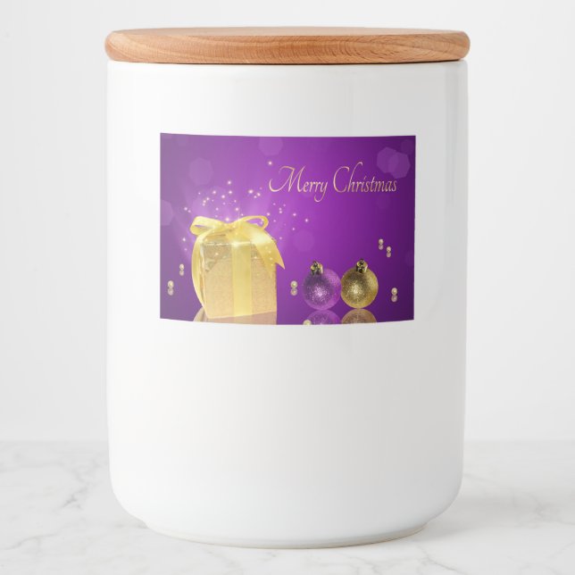 Golden jul Gift Box Mat Etiketter (Framsida)